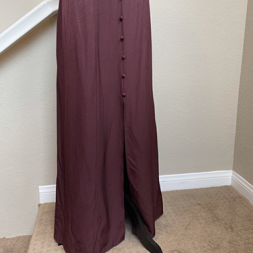 LèRumi Eggplant Midi/ Maxi Lola Dress with Front Bow Size S/ M adjustable strap - Picture 3 of 15